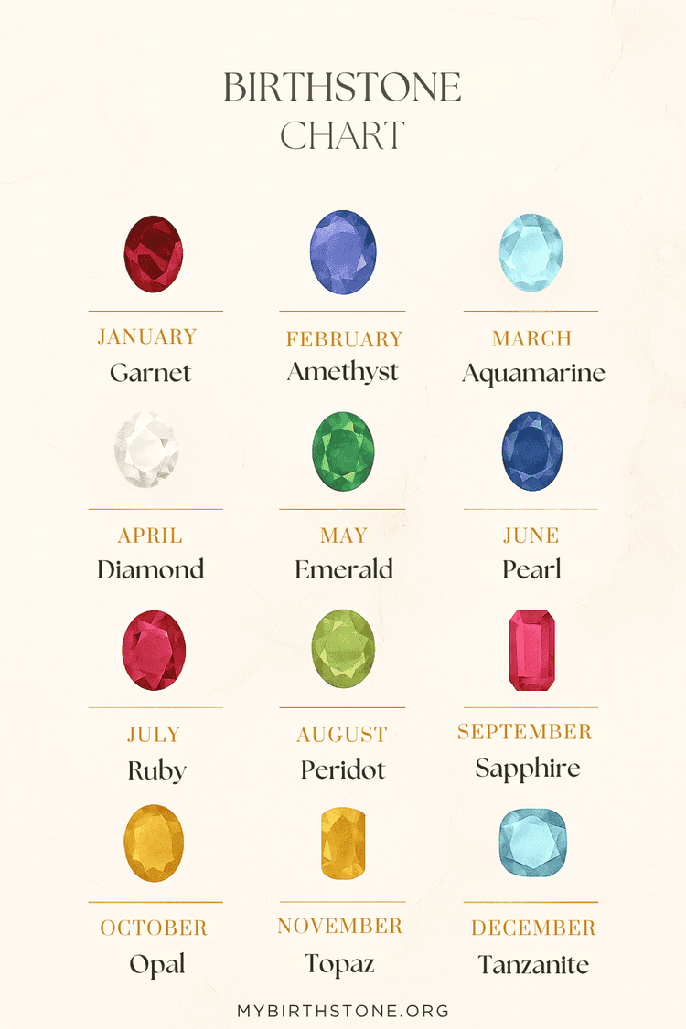 Birthstone Chart 2025 Complete Monthly Gemstone Guide Free Download