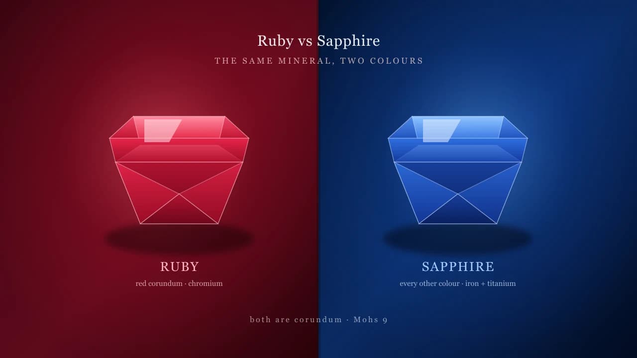 Ruby vs Sapphire: Why They Are the Same Gem, and Where the Line Between Them Actually Falls