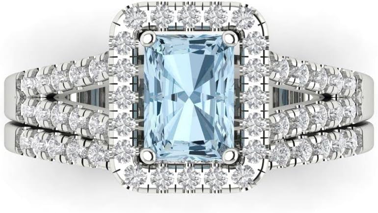 1.7ct Emerald Cut Natural Aquamarine Ring